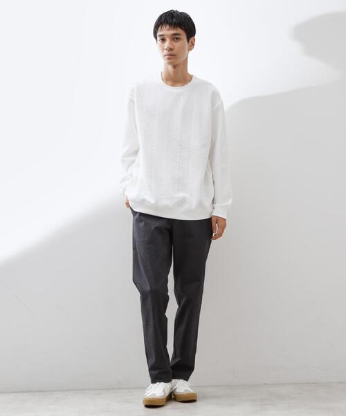 THE SHOP TK （ザ ショップ ティーケー ）の「【無地に飽きた方へ】ふくれジャカードスウェット　洗濯機OK/6色展開/ユニセックスでおすすめ！（スウェット・メンズ・グリーン系/ライトグレー/ブルー系その他/オレンジ/ブラウン系その他/オフホワイト・04/03/02）」の21枚目の写真