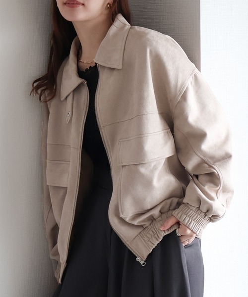 セール】スウェードポンチフライトジャケット（ブルゾン）｜sin.ca