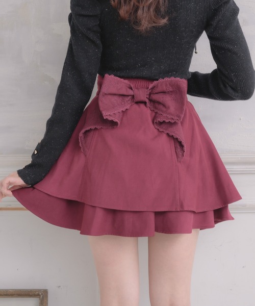ROJITA（ロジータ）の「バックリボンダブルフレアスカパン（スカート・レディース・ブラック/ボルドー/その他・FREE）」の3枚目の写真