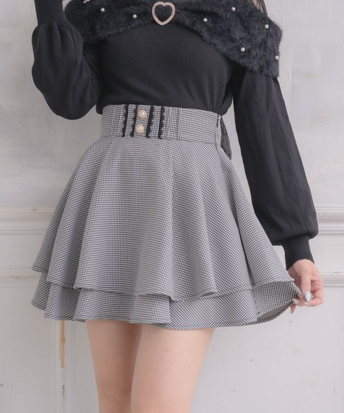 セール】バックリボンダブルフレアスカパン（スカート）｜ROJITA