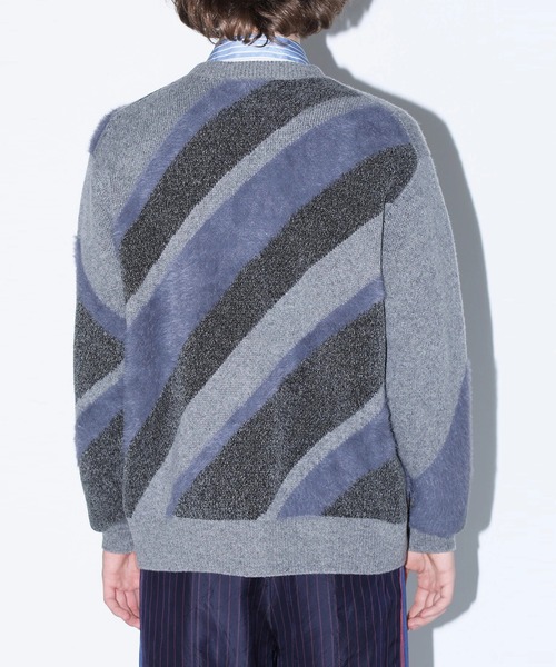 TOGA VIRILIS（トーガ ビリリース）の「【TOGA VIRILIS/トトーガRegimental knit cardigan（カーディガン/ボレロ・メンズ・グレー/ブラック・L/XL）」の4枚目の写真