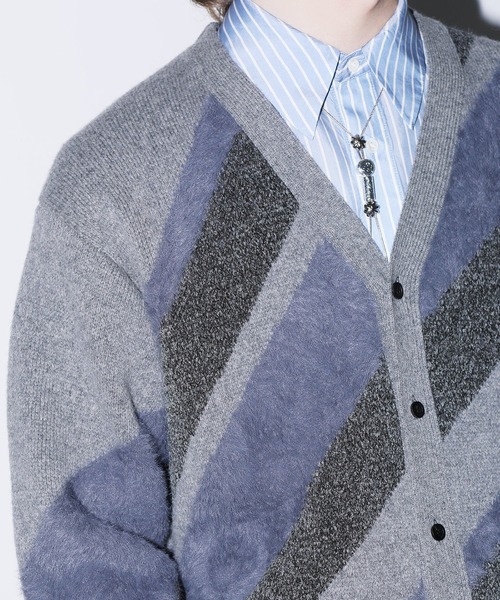 TOGA VIRILIS（トーガ ビリリース）の「【TOGA VIRILIS/トトーガRegimental knit cardigan（カーディガン/ボレロ・メンズ・グレー/ブラック・L/XL）」の5枚目の写真