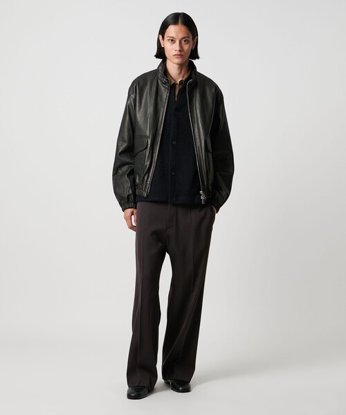 H＞ダブルクロス フレア ワイドパンツ（スラックス）｜H