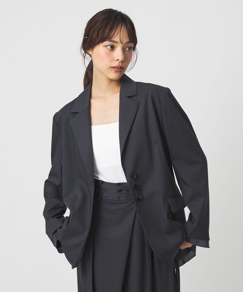 EMMEL REFINES（エメルリファインズ）の「＜EMMEL REFINES＞EM タチキリ テーラード ジャケット（テーラードジャケット・レディース・ベージュ/ダークグレー・M/S）」の8枚目の写真