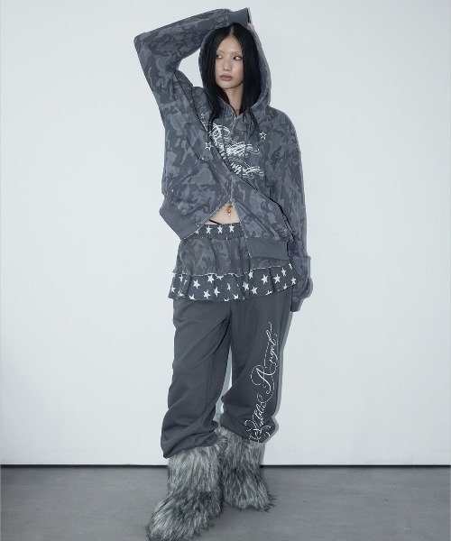 A'GEM/9 × .kom 『NIIER NOR/ニアノア』 2-LAYER SKIRT SWEATPANTS