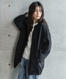 MAYSON GREY(メイソングレイ)のダンボール×キルティングロングノーカラーブルゾン(ライダースジャケット)