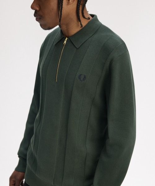 Tonal Stripe Knitted Polo Shirt／トーナルストライプニットポロシャツ
