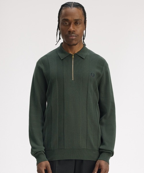 Tonal Stripe Knitted Polo Shirt／トーナルストライプニットポロシャツ