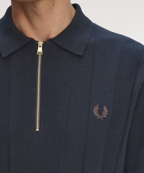 Tonal Stripe Knitted Polo Shirt／トーナルストライプニットポロシャツ