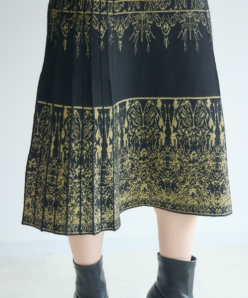 Paradise Picnic（パラダイスピクニック）の「ラメ糸ニットスカート（スカート・レディース・ゴールド/シルバー・FREE）」の3枚目の写真