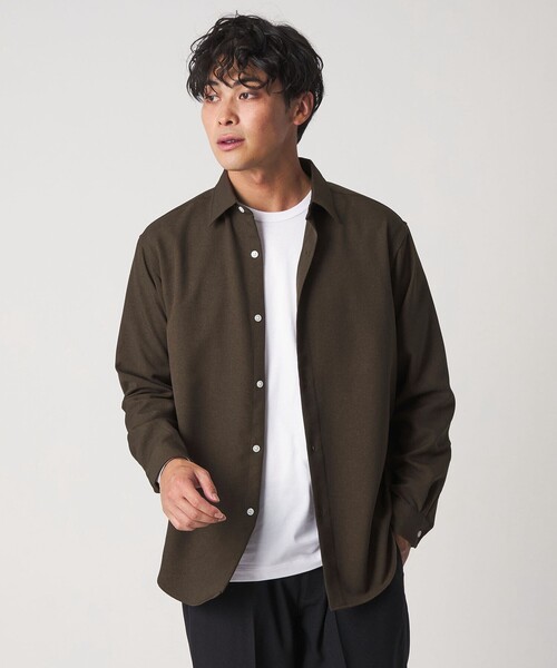 A DAY IN THE LIFE UNITED ARROWS(アデイインザライフユナイテッドアローズ)の「ウールライク ツイル リラックスシャツ<A DAY IN THE LIFE>(シャツ/ブラウス・メンズ・ライトグレー/モカ/ネイビー・M/L/S)」の12枚目の写真