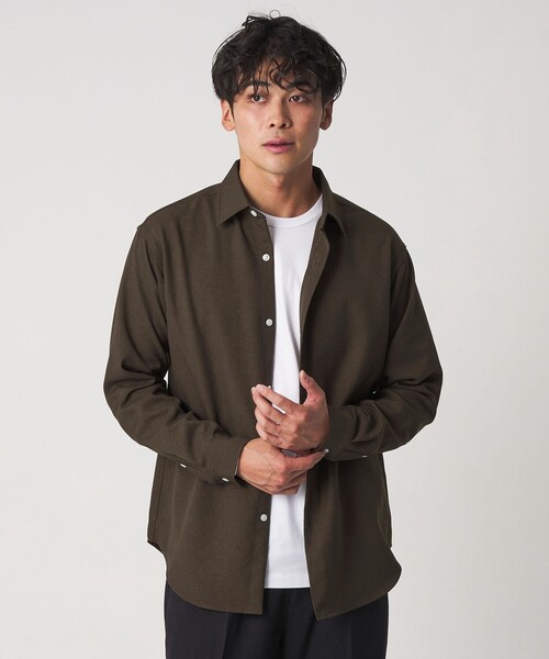 A DAY IN THE LIFE UNITED ARROWS(アデイインザライフユナイテッドアローズ)の「ウールライク ツイル リラックスシャツ<A DAY IN THE LIFE>(シャツ/ブラウス・メンズ・ライトグレー/モカ/ネイビー・M/L/S)」の13枚目の写真
