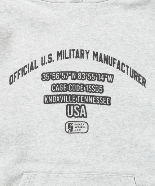 Valley Apparel（バレーアパレル）の「CAGE CODEパーカー（パーカー・メンズ・グリーン/ヘザーグレー・MEDIUM/LARGE/X-LARGE）」の7枚目の写真