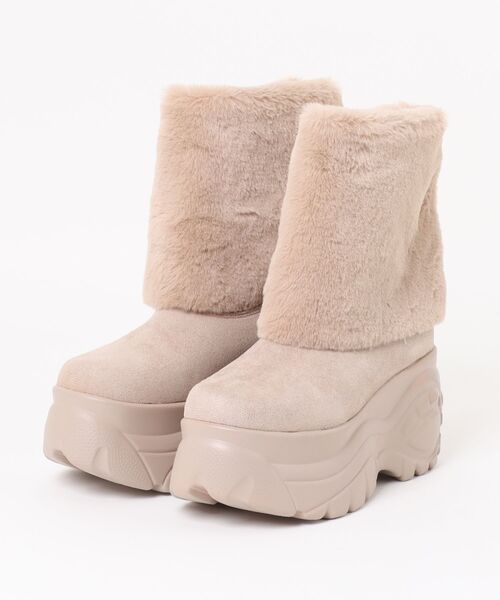 LUGG NAGG(ラグナグ)の「【BeF】【厚底】ブーツカバーつきスニーカーブーツ【スポっと着脱】(ブーツ・レディース・ブラック/キャメル/ベージュ・S/M/L/LL)」の1枚目の写真