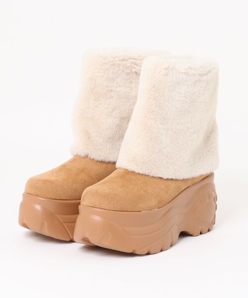LUGG NAGG(ラグナグ)の「【BeF】【厚底】ブーツカバーつきスニーカーブーツ【スポっと着脱】(ブーツ・レディース・ブラック/キャメル/ベージュ・S/M/L/LL)」の3枚目の写真