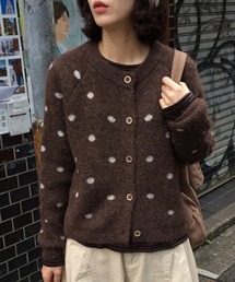 ドットデザインニットカーディガン