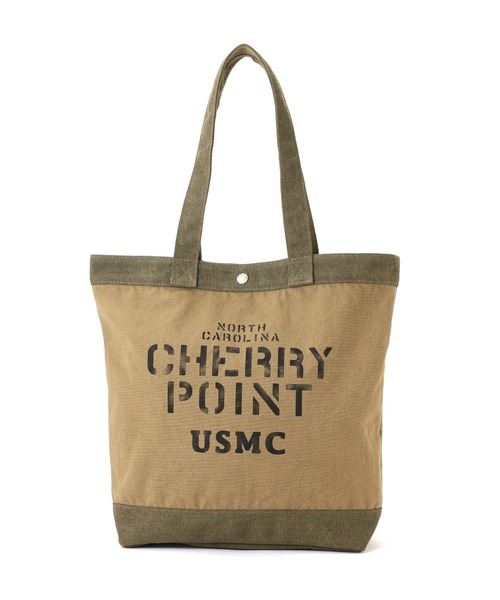 AVIREX（アヴィレックス）の「COATING CANVAS TOTE BAG "CHERRY POINT" / コーティング キャンバス トートバッグ チェリーポイント / AVIREX / アヴィレックス（トートバッグ・メンズ・オリーブ・FREE）」の4枚目の写真