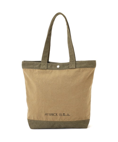 AVIREX（アヴィレックス）の「COATING CANVAS TOTE BAG "CHERRY POINT" / コーティング キャンバス トートバッグ チェリーポイント / AVIREX / アヴィレックス（トートバッグ・メンズ・オリーブ・FREE）」の6枚目の写真