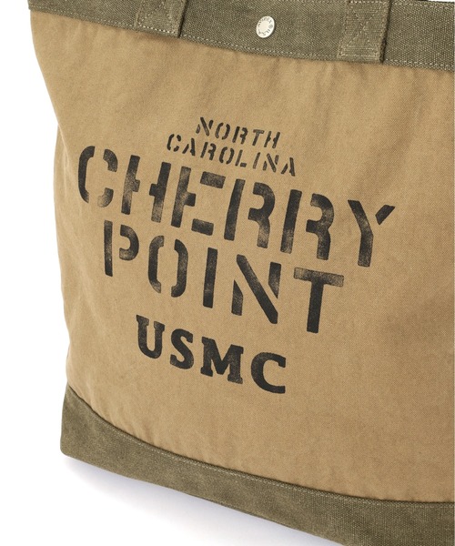 AVIREX（アヴィレックス）の「COATING CANVAS TOTE BAG "CHERRY POINT" / コーティング キャンバス トートバッグ チェリーポイント / AVIREX / アヴィレックス（トートバッグ・メンズ・オリーブ・FREE）」の9枚目の写真
