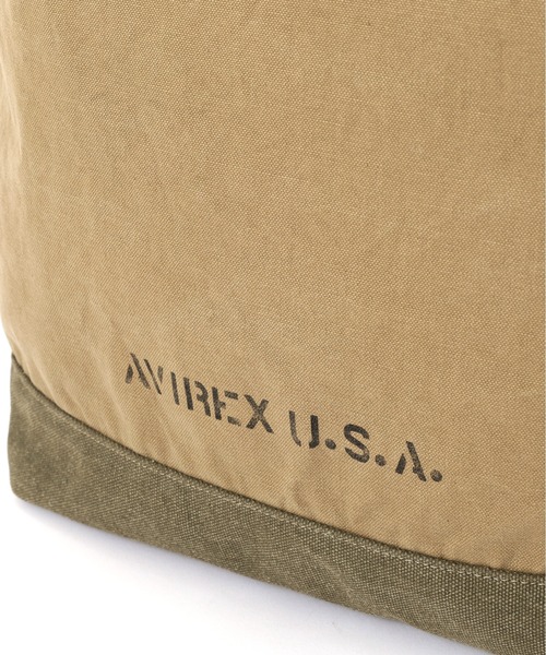 AVIREX（アヴィレックス）の「COATING CANVAS TOTE BAG "CHERRY POINT" / コーティング キャンバス トートバッグ チェリーポイント / AVIREX / アヴィレックス（トートバッグ・メンズ・オリーブ・FREE）」の10枚目の写真