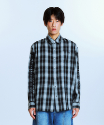 AB EMBROIDERY CHECK SHIRTS (BLACK)