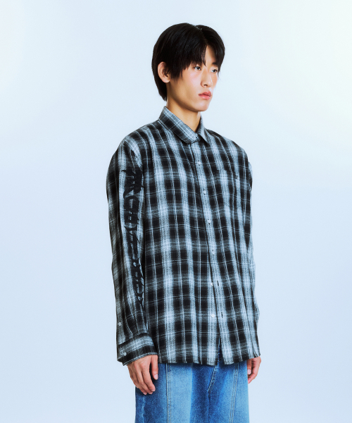 ARCHIVE BOLD（アーカイブボールド）の「AB EMBROIDERY CHECK SHIRTS (BLACK)（シャツ/ブラウス・メンズ・その他・SMALL/MEDIUM/LARGE）」の2枚目の写真
