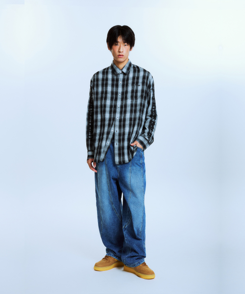 ARCHIVE BOLD（アーカイブボールド）の「AB EMBROIDERY CHECK SHIRTS (BLACK)（シャツ/ブラウス・メンズ・その他・SMALL/MEDIUM/LARGE）」の4枚目の写真