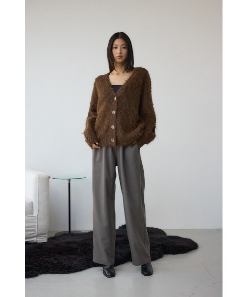 AZUL by moussy(アズールバイマウジー)の「【サイズ,身長別画像あり】ワイドベルトツイルイージーパンツ 秋服 冬服 スラックス ウエストゴム ツイル素材(スラックス・レディース・杢グレー/ブラック/ブラウン・SMALL/MEDIUM)」の15枚目の写真