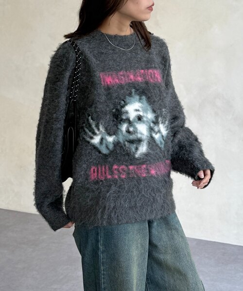 CPCM(シーピーシーエム)の「偉人モヘアライクニット(ニット/セーター・レディース・チャコールグレー/グリーン/オレンジ/ネイビー・FREE)」の12枚目の写真