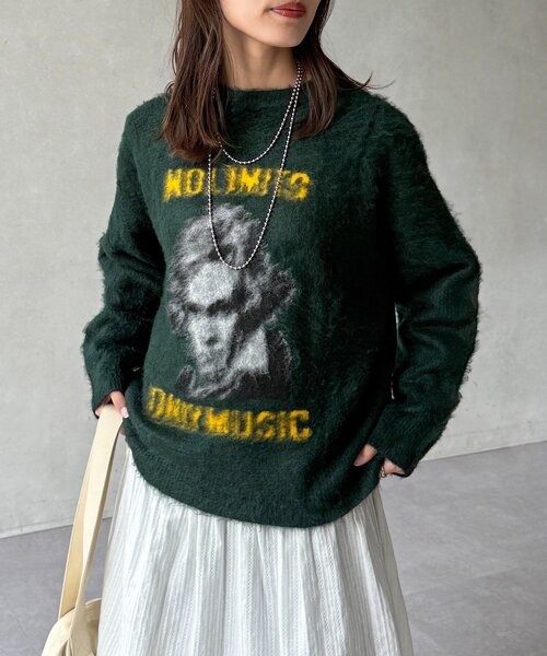 CPCM(シーピーシーエム)の「偉人モヘアライクニット(ニット/セーター・レディース・チャコールグレー/グリーン/オレンジ/ネイビー・FREE)」の20枚目の写真