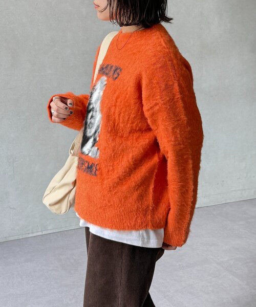 CPCM(シーピーシーエム)の「偉人モヘアライクニット(ニット/セーター・レディース・チャコールグレー/グリーン/オレンジ/ネイビー・FREE)」の14枚目の写真