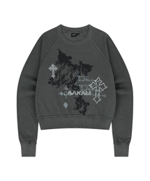 Cross Studded Sweatshirts (Dark Gray)