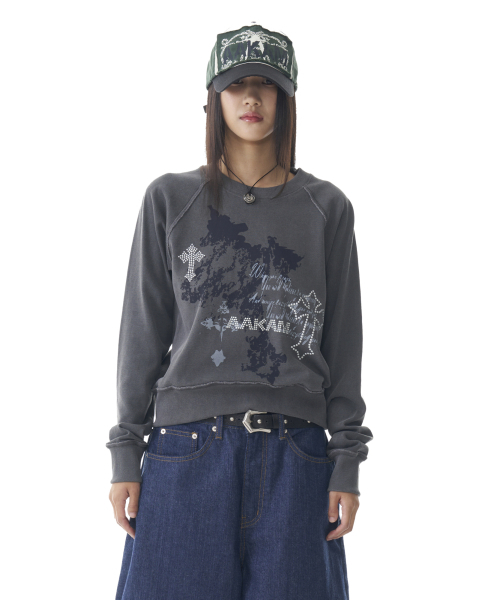AAKAM（アーカム）の「Cross Studded Sweatshirts (Dark Gray)（スウェット・レディース・その他・1/2）」の3枚目の写真