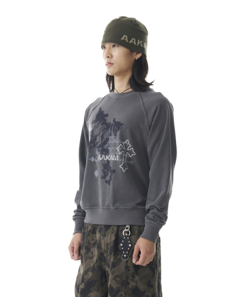 AAKAM（アーカム）の「Cross Studded Sweatshirts (Dark Gray)（スウェット・レディース・その他・1/2）」の4枚目の写真