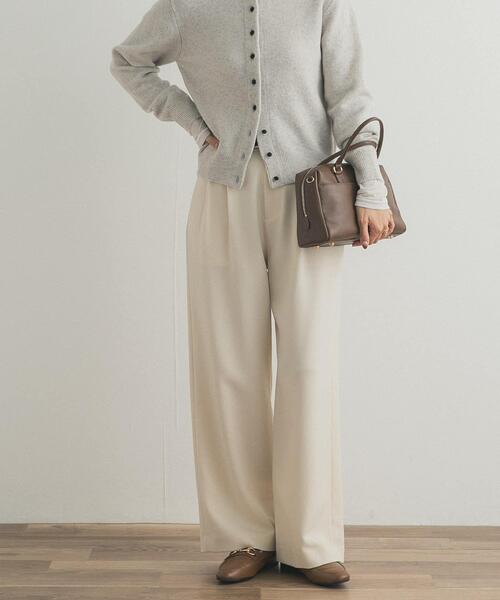 URBAN RESEARCH DOORS（アーバンリサーチドアーズ）の「『UR TECH SMOOTHLUXE』ワイドトラウザー（その他パンツ・レディース・アイボリー/チャコールグレー・SMALL/MEDIUM）」の15枚目の写真