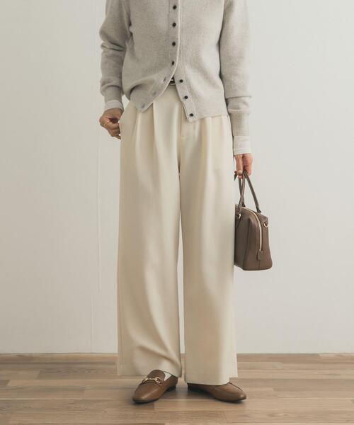 URBAN RESEARCH DOORS（アーバンリサーチドアーズ）の「『UR TECH SMOOTHLUXE』ワイドトラウザー（その他パンツ・レディース・アイボリー/チャコールグレー・SMALL/MEDIUM）」の16枚目の写真