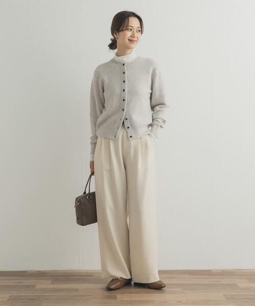 URBAN RESEARCH DOORS（アーバンリサーチドアーズ）の「『UR TECH SMOOTHLUXE』ワイドトラウザー（その他パンツ・レディース・アイボリー/チャコールグレー・SMALL/MEDIUM）」の8枚目の写真