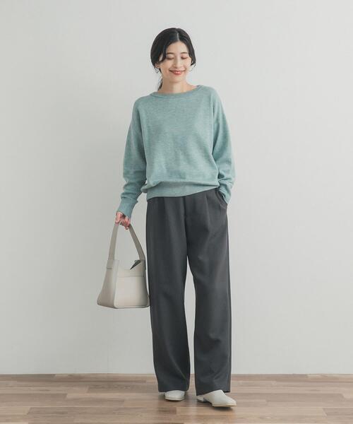 URBAN RESEARCH DOORS（アーバンリサーチドアーズ）の「『UR TECH SMOOTHLUXE』ワイドトラウザー（その他パンツ・レディース・アイボリー/チャコールグレー・SMALL/MEDIUM）」の20枚目の写真