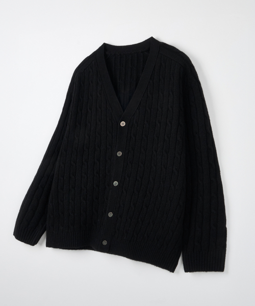 NODU（ノードユー）の「ケーブルサドルクロップカーディガン[ブラック]（カーディガン/ボレロ・メンズ・その他・MEDIUM/LARGE）」の5枚目の写真