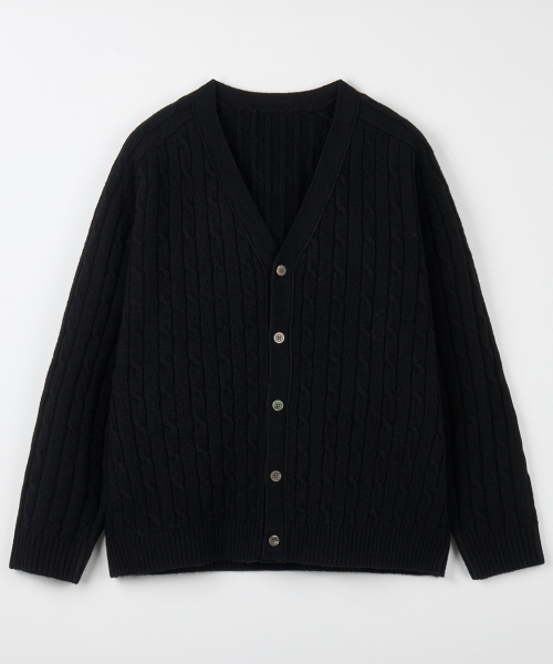 NODU（ノードユー）の「ケーブルサドルクロップカーディガン[ブラック]（カーディガン/ボレロ・メンズ・その他・MEDIUM/LARGE）」の6枚目の写真