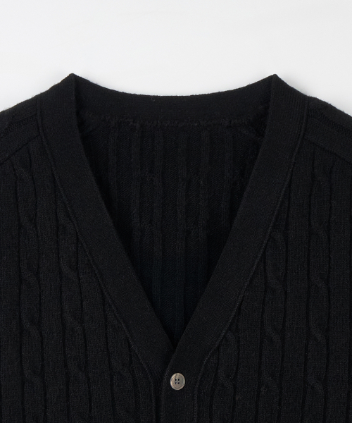 NODU（ノードユー）の「ケーブルサドルクロップカーディガン[ブラック]（カーディガン/ボレロ・メンズ・その他・MEDIUM/LARGE）」の8枚目の写真