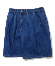レインスロップツータックバミューダデニムショーツ（BLUE）