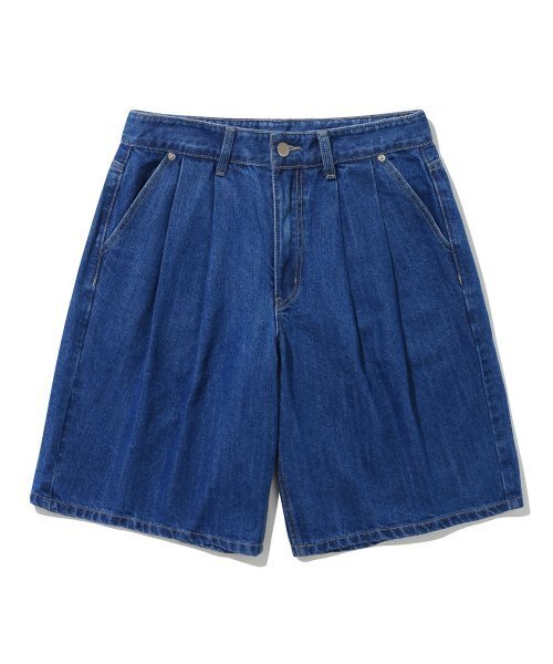 TRILLION(トリリオン)の「レインスロップツータックバミューダデニムショーツ(BLUE)(その他パンツ・レディース・その他・MEDIUM/LARGE/X-LARGE)」の2枚目の写真