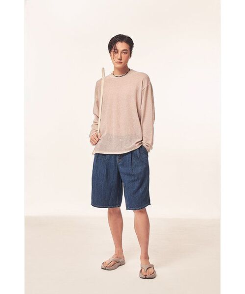 TRILLION(トリリオン)の「レインスロップツータックバミューダデニムショーツ(BLUE)(その他パンツ・レディース・その他・MEDIUM/LARGE/X-LARGE)」の14枚目の写真