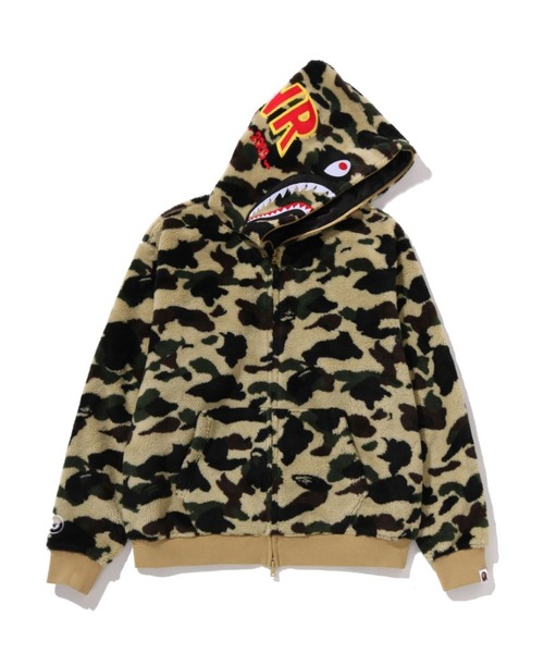 A BATHING APE（アベイシングエイプ）の「1ST CAMO 2ND SHARK BOA HOODIE JACKET（ミリタリージャケット・メンズ・イエロー/グリーン・LARGE/MEDIUM/X-LARGE/XX-LARGE/SMALL）」の2枚目の写真