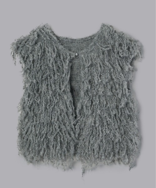 Olu.（オルドット）の「フリンジニットベスト（ベスト・レディース・ブラック/アイボリー/グレー・FREE）」の21枚目の写真