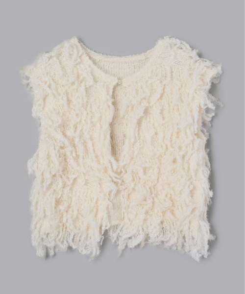 Olu.（オルドット）の「フリンジニットベスト（ベスト・レディース・ブラック/アイボリー/グレー・FREE）」の22枚目の写真