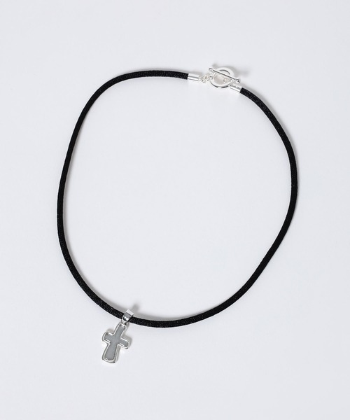 JEANASIS（ジーナシス）の「【シルバー925プレーティング】ヘンケイクロスネックレス/632740（ネックレス・レディース・シルバー/ブラック・FREE）」の3枚目の写真