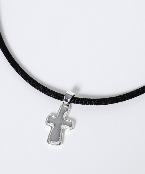 JEANASIS（ジーナシス）の「【シルバー925プレーティング】ヘンケイクロスネックレス/632740（ネックレス・レディース・シルバー/ブラック・FREE）」の7枚目の写真