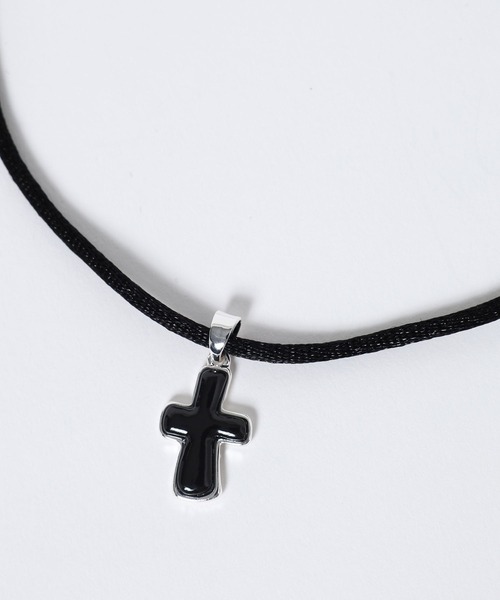 JEANASIS（ジーナシス）の「【シルバー925プレーティング】ヘンケイクロスネックレス/632740（ネックレス・レディース・シルバー/ブラック・FREE）」の8枚目の写真